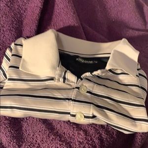 Slazenger Golf Polo Shirt Mens Medium Stripped Short Sleeve